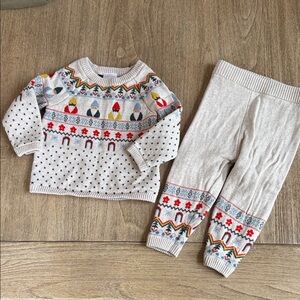 Hanna Andersson Gnome Sweater Set Size 18-24 Months